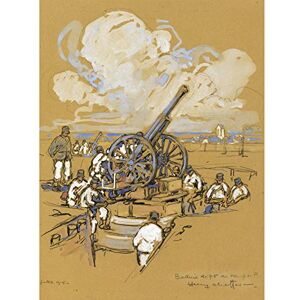 Fine Art Prints Cheffer French Artillery Gun Battery WWI War Painting Large Print Poster Wall Art Decor Picture Fine Art Prints Cheffer French Artillery Gun Battery WWI War Painting Large Print Poster Wall Art Decor Picture