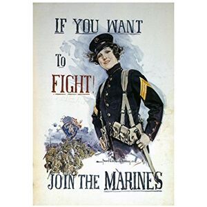 Wee Blue Coo War Enlist Marines First World USA Vintage Advertising Wall Art Print Wee Blue Coo War Enlist Marines First World USA Vintage Advertising Wall Art Print