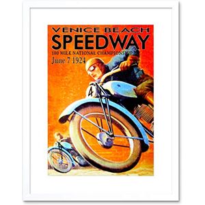 Wee Blue Coo Sport Speedway Competition Race 100 Mile Championship USA Framed Wall Art Print Wee Blue Coo Sport Speedway Competition Race 100 Mile Championship USA Framed Wall Art Print
