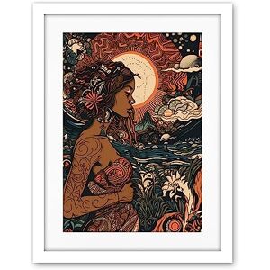 Artery8 Gaia Mother Nature Modern Art Nouveau Folk Art Artwork Framed Wall Art Print 18X24 Inch Artery8 Gaia Mother Nature Modern Art Nouveau Folk Art Artwork Framed Wall Art Print 18X24 Inch