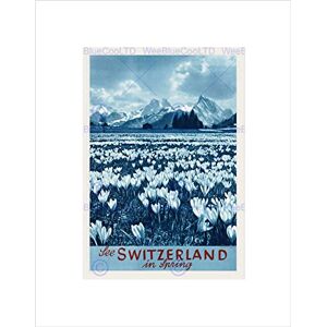 Wee Blue Coo TRAVEL TOURISM SWITZERLAND ALPS SPRING CROCUS MOUNTAIN FRAMED ART PRINT B12X7994 Wee Blue Coo TRAVEL TOURISM SWITZERLAND ALPS SPRING CROCUS MOUNTAIN FRAMED ART PRINT B12X7994