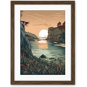 Artery8 Untouched Nature Coastal Cliff Sunset Landscape Artwork Framed Wall Art Print 18X24 Inch Artery8 Untouched Nature Coastal Cliff Sunset Landscape Artwork Framed Wall Art Print 18X24 Inch