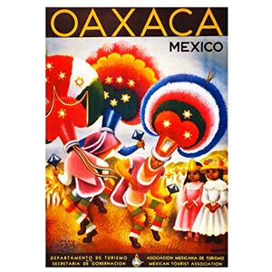 Wee Blue Coo Oaxaca Mexico Aztec Fiesta Carnival Dance Ad Picture Wall Art Print Wee Blue Coo Oaxaca Mexico Aztec Fiesta Carnival Dance Ad Picture Wall Art Print
