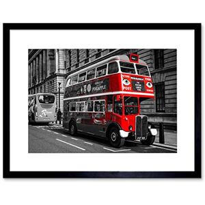Wee Blue Coo Photo Composition Vintage Antique Routemaster London Bus Framed Wall Art Print Wee Blue Coo Photo Composition Vintage Antique Routemaster London Bus Framed Wall Art Print