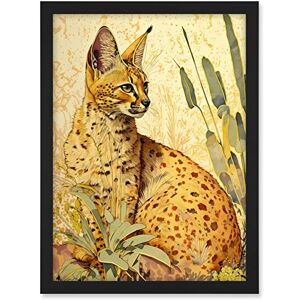 Artery8 Serval Cat in Nature Detailed Watercolour and Ink Bright Illustration Artwork Framed A3 Wall Art Print Artery8 Serval Cat in Nature Detailed Watercolour and Ink Bright Illustration Artwork Framed A3 Wall Art Print