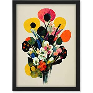 Doppelganger33 LTD Kandinsky Inspired Watercolour Flower Bouquet In Vase Artwork Framed A3 Wall Art Print Doppelganger33 LTD Kandinsky Inspired Watercolour Flower Bouquet In Vase Artwork Framed A3 Wall Art Print