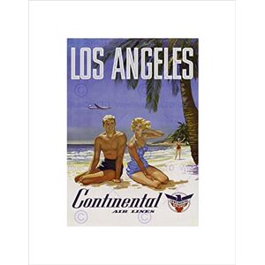 Wee Blue Coo Travel La Los Angeles Continental Airline Beach Tropicalad Art Wall Art Print Wee Blue Coo Travel La Los Angeles Continental Airline Beach Tropicalad Art Wall Art Print