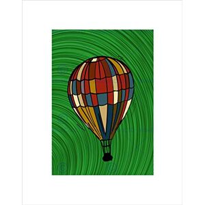 Wee Blue Coo PAINTING HOT AIR BALLOON CHECKED DESIGN GREEN ABSTRACT SKY FRAMED PRINT B12X8287 Wee Blue Coo PAINTING HOT AIR BALLOON CHECKED DESIGN GREEN ABSTRACT SKY FRAMED PRINT B12X8287