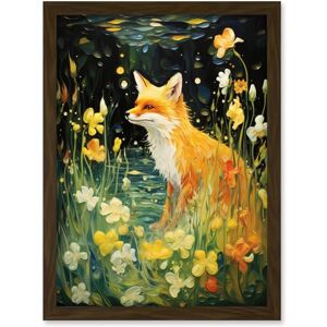 Artery8 Fox Dream Floral Yellow Oil Painting Orange White Dreamscape of Lily Flowers in Spring Artwork Framed A3 Wall Art Print Artery8 Fox Dream Floral Yellow Oil Painting Orange White Dreamscape of Lily Flowers in Spring Artwork Framed A3 Wall Art Print