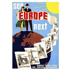 Wee Blue Coo Travel Europe Postcard Eiffel Tower Bridge Paris London Wall Art Print Wee Blue Coo Travel Europe Postcard Eiffel Tower Bridge Paris London Wall Art Print