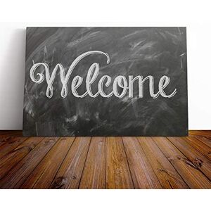 Big Box Art - Welcome Sign Chalk Board - 24x16 Inch - Canvas Print Big Box Art - Welcome Sign Chalk Board - 24x16 Inch - Canvas Print