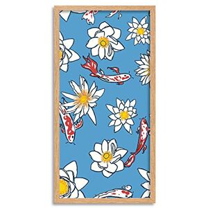 Wee Blue Coo Koi Carp Fish Lily Pond Graphic Long Panel Framed Wall Art Print Wee Blue Coo Koi Carp Fish Lily Pond Graphic Long Panel Framed Wall Art Print