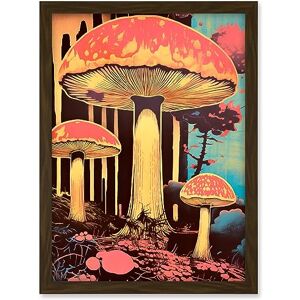 Artery8 Red Mushroom Fungi Pink Blue Bright Psychedelic Nature Kitchen Artwork Framed A3 Wall Art Print Artery8 Red Mushroom Fungi Pink Blue Bright Psychedelic Nature Kitchen Artwork Framed A3 Wall Art Print