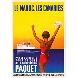 Wee Blue Coo Packet Liner Morocco Canary Ship Paris France Picture Wall Art Print Wee Blue Coo Packet Liner Morocco Canary Ship Paris France Picture Wall Art Print