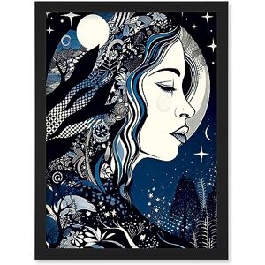 Artery8 New Moon Goddess Winter Moonlit Witchy Forest Starry Night Mother Nature Boho Patterns Artwork Framed Wall Art Print A4 Artery8 New Moon Goddess Winter Moonlit Witchy Forest Starry Night Mother Nature Boho Patterns Artwork Framed Wall Art Print A4