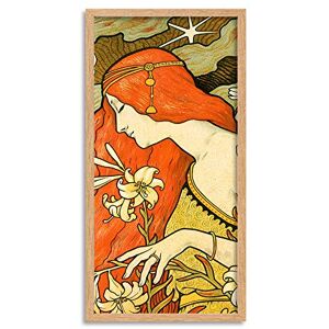 Wee Blue Coo Berthon L'Ermitage Art Nouveau Flower Woman Long Panel Framed Wall Art Print Wee Blue Coo Berthon L'Ermitage Art Nouveau Flower Woman Long Panel Framed Wall Art Print