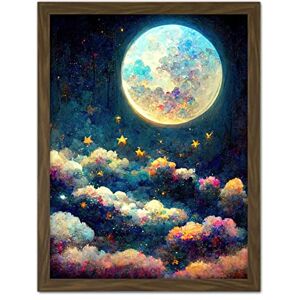 Doppelganger33 LTD Dreamy Night Sky Moon Stars Colourful Clouds Kids Cute Artwork Framed Wall Art Print 18X24 Inch Doppelganger33 LTD Dreamy Night Sky Moon Stars Colourful Clouds Kids Cute Artwork Framed Wall Art Print 18X24 Inch