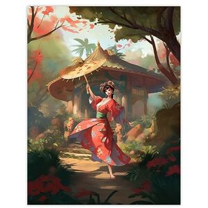 Artery8 Geisha Performing in Tranquil Garden Painting Graceful Traditional Dance Floral Japanese Kimono Spring Bloom Flower Landscape Extra Large XL Wall Art Poster Print Artery8 Geisha Performing in Tranquil Garden Painting Graceful Traditional Dance Floral Japanese Kimono Spring Bloom Flower Landscape Extra Large XL Wall Art Poster Print