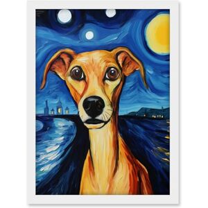 Artery8 Van Goghs Dog Artwork Night Scene Full Moon Blue Brown Yellow Oil Painting Artwork Framed A3 Wall Art Print Artery8 Van Goghs Dog Artwork Night Scene Full Moon Blue Brown Yellow Oil Painting Artwork Framed A3 Wall Art Print
