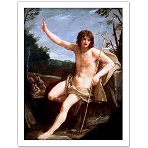 Fine Art Prints Reni Saint John Baptist Wilderness Biblical Painting Large Framed Art Print Poster Wall Decor 18x24 in Fine Art Prints Reni Saint John Baptist Wilderness Biblical Painting Large Framed Art Print Poster Wall Decor 18x24 in