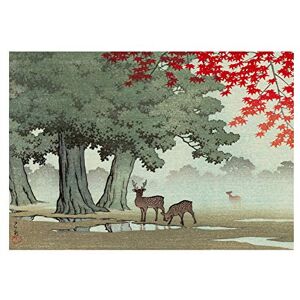 Wee Blue Coo Painting Nature Japan Tree Deer Japan Kawase Hasui Wall Art Print Wee Blue Coo Painting Nature Japan Tree Deer Japan Kawase Hasui Wall Art Print