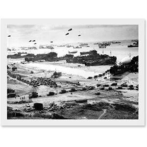 Artery8 WWII World War US Landing Ships Omaha Beach D-Day 1944 Photo Artwork Framed Wall Art Print A4 Artery8 WWII World War US Landing Ships Omaha Beach D-Day 1944 Photo Artwork Framed Wall Art Print A4