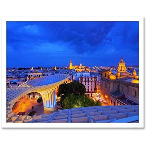 Wee Blue Coo Photo Cityscape Seville Spain Cathedral Night View Lights Art Print Framed Poster Wall Decor 12X16 Inch Wee Blue Coo Photo Cityscape Seville Spain Cathedral Night View Lights Art Print Framed Poster Wall Decor 12X16 Inch