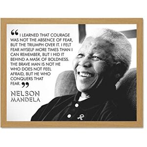 Wee Blue Coo I Learned That Courage Nelson Mandela BW Typography Quote Large Framed Art Print Poster Wall Decor 18x24 inch Wee Blue Coo I Learned That Courage Nelson Mandela BW Typography Quote Large Framed Art Print Poster Wall Decor 18x24 inch