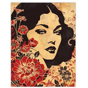 Artery8 Beauty in Bloom Woman Floral Portrait Design Living Room Large Wall Art Poster Print Thick Paper 18X24 Inch Artery8 Beauty in Bloom Woman Floral Portrait Design Living Room Large Wall Art Poster Print Thick Paper 18X24 Inch