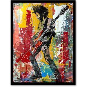 Artery8 Colourful Bassist Rocker Portrait Street Art Living Room Artwork Framed Wall Art Print A4 Artery8 Colourful Bassist Rocker Portrait Street Art Living Room Artwork Framed Wall Art Print A4
