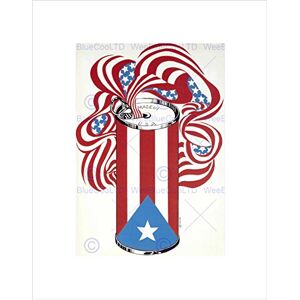 Wee Blue Coo POLITICAL SATIRE CUBA MADE AMERICA FLAG CAN BLACK FRAMED ART PRINT B12X4574 Wee Blue Coo POLITICAL SATIRE CUBA MADE AMERICA FLAG CAN BLACK FRAMED ART PRINT B12X4574