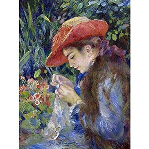 Artery8 Renoir Marie Therese Durandruel Sewing 1882 Painting Art Print Canvas Premium Wall Decor Poster Mural Artery8 Renoir Marie Therese Durandruel Sewing 1882 Painting Art Print Canvas Premium Wall Decor Poster Mural