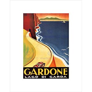 Wee Blue Coo Travel Gardone Lake Garda Italy Vintage Picture Wall Art Print Wee Blue Coo Travel Gardone Lake Garda Italy Vintage Picture Wall Art Print