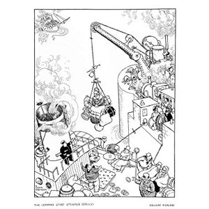 Wee Blue Coo COMPANY STARTS STEAMER SERVICES HEATH ROBINSON ART PRINT POSTER PICTURE HP280 Wee Blue Coo COMPANY STARTS STEAMER SERVICES HEATH ROBINSON ART PRINT POSTER PICTURE HP280