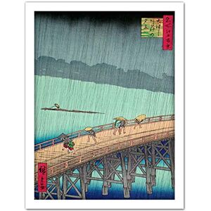 Wee Blue Coo Utagawa Hiroshige Shower Shin Ohashi Bridge Artwork Framed Wall Art Print 18X24 Inch Wee Blue Coo Utagawa Hiroshige Shower Shin Ohashi Bridge Artwork Framed Wall Art Print 18X24 Inch