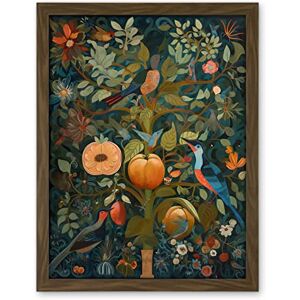 Artery8 Birds on Blooming Peach Tree in Modern Folk Art Artwork Framed Wall Art Print 18X24 Inch Artery8 Birds on Blooming Peach Tree in Modern Folk Art Artwork Framed Wall Art Print 18X24 Inch