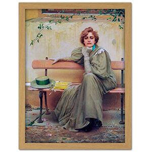 Artery8 Corcos Dreams Woman Bench 1896 Painting Artwork Framed Wall Art Print 18X24 Inch Artery8 Corcos Dreams Woman Bench 1896 Painting Artwork Framed Wall Art Print 18X24 Inch