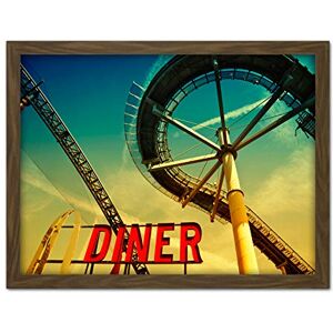 Wee Blue Coo Fairground Diner Roller Coaster Artwork Framed Wall Art Print 18X24 Inch Wee Blue Coo Fairground Diner Roller Coaster Artwork Framed Wall Art Print 18X24 Inch