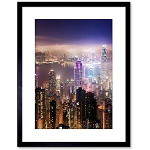 Wee Blue Coo Photo Hong Kong Night Cityscape Lights Framed Wall Art Print Wee Blue Coo Photo Hong Kong Night Cityscape Lights Framed Wall Art Print