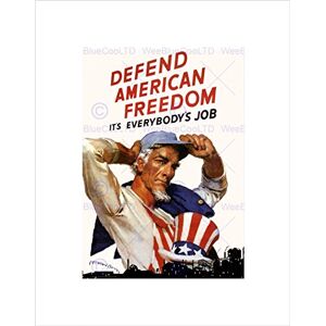 Wee Blue Coo WAR WWII UNCLE SAM AMERICAN FREEDOM ICON BLACK FRAMED ART PRINT B12X6190 Wee Blue Coo WAR WWII UNCLE SAM AMERICAN FREEDOM ICON BLACK FRAMED ART PRINT B12X6190