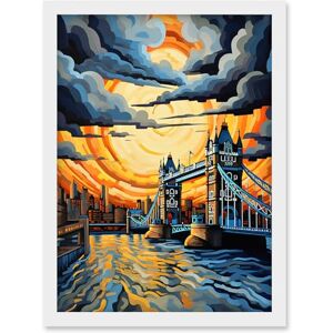Artery8 London Tower Bridge Dramatic Sunset Vibrant Artwork Blue Orange River Thames England Cloudy Sky Artwork Framed Wall Art Print A4 Artery8 London Tower Bridge Dramatic Sunset Vibrant Artwork Blue Orange River Thames England Cloudy Sky Artwork Framed Wall Art Print A4