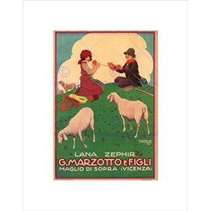 Wee Blue Coo WOOL SHEEP MARZOTTO FIGLI VICENZA ITALY VINTAGE RETRO ADVERT ART PRINT B12X636 Wee Blue Coo WOOL SHEEP MARZOTTO FIGLI VICENZA ITALY VINTAGE RETRO ADVERT ART PRINT B12X636