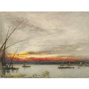 Artery8 Albert Goodwin Afterglow On The Nile 1911 Painting Large Wall Art Poster Print Thick Paper 18X24 Inch Artery8 Albert Goodwin Afterglow On The Nile 1911 Painting Large Wall Art Poster Print Thick Paper 18X24 Inch