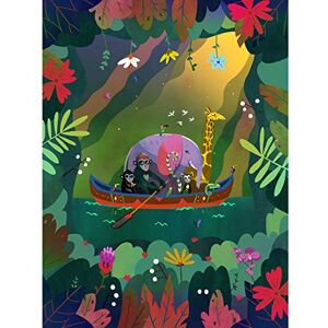 Wee Blue Coo Jungle Girls Canoe Animals Wall Large Art Print Poster Wall Decor 18x24 inch Wee Blue Coo Jungle Girls Canoe Animals Wall Large Art Print Poster Wall Decor 18x24 inch