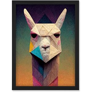 Doppelganger33 LTD Geometric Angry Llama Fun Pastel Boho Artwork Framed Wall Art Print A4 Doppelganger33 LTD Geometric Angry Llama Fun Pastel Boho Artwork Framed Wall Art Print A4