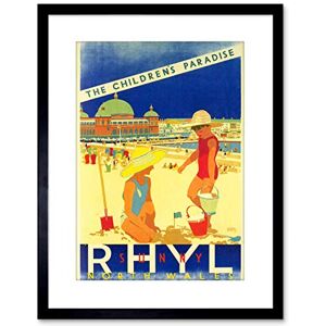 Wee Blue Coo TRAVEL VINTAGE AD RHYL WALES BEACH SAND POOL LIDO SKY BLUE FRAMED PRINT F97X6895 Wee Blue Coo TRAVEL VINTAGE AD RHYL WALES BEACH SAND POOL LIDO SKY BLUE FRAMED PRINT F97X6895