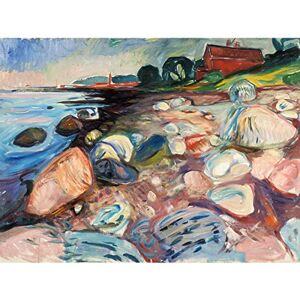 Fine Art Prints Edvard Munch Shore mit rotem Haus, großer Kunstdruck, Wanddekoration, Premium-Wandbild Fine Art Prints Edvard Munch Shore mit rotem Haus, großer Kunstdruck, Wanddekoration, Premium-Wandbild