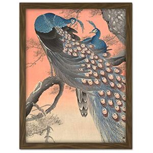Artery8 Ohara Koson Two Peacocks On Tree Branch Painting Artwork Framed Wall Art Print 18X24 Inch Artery8 Ohara Koson Two Peacocks On Tree Branch Painting Artwork Framed Wall Art Print 18X24 Inch
