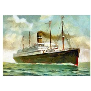Wee Blue Coo Painting Maritime Cruise Ship Liner Watercolour Wall Art Print Wee Blue Coo Painting Maritime Cruise Ship Liner Watercolour Wall Art Print