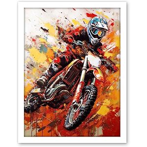 Artery8 Motocross Race Motorcycle Sport Oil Painting Artwork Framed Wall Art Print 18X24 Inch Artery8 Motocross Race Motorcycle Sport Oil Painting Artwork Framed Wall Art Print 18X24 Inch